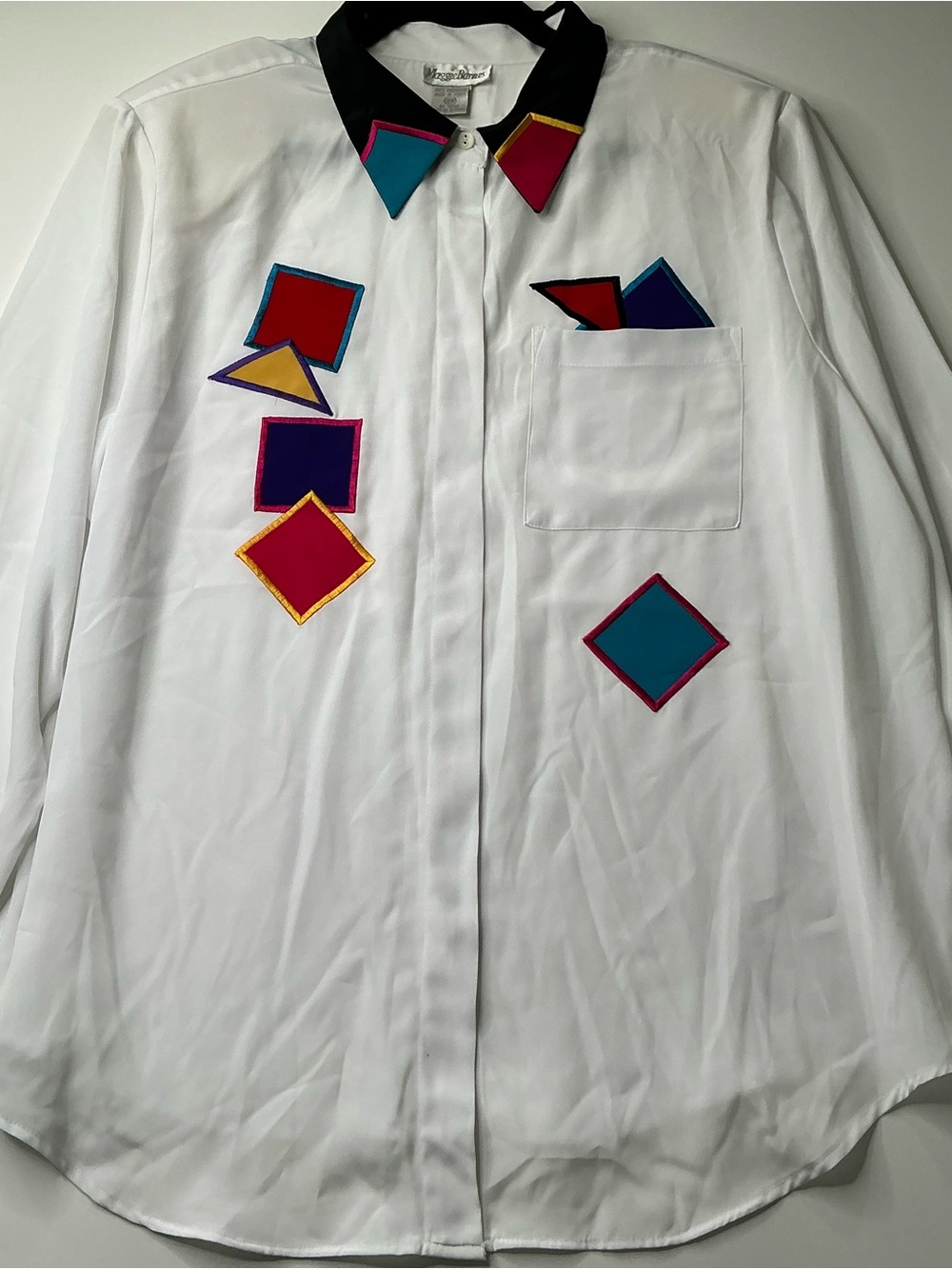 Maggie Barnes Women’s Blouse White Button Up Top Collared Plus 20W Essential, ex